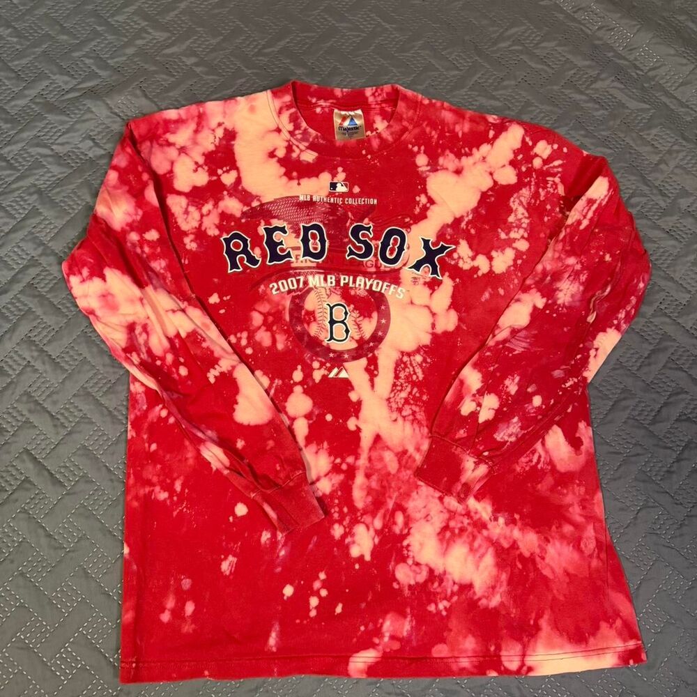 Vintage 2007 Boston RedSox Long Sleeve Playoffs Tee Sports Men's Large